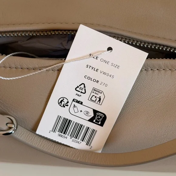 Vince Beige leather Top-Handle Bag - Picture 4 of 7